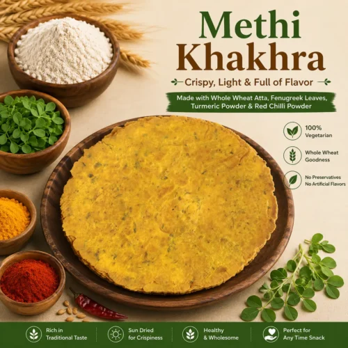 Methi Khakhra | Handmade | Whole Wheat | 500gms